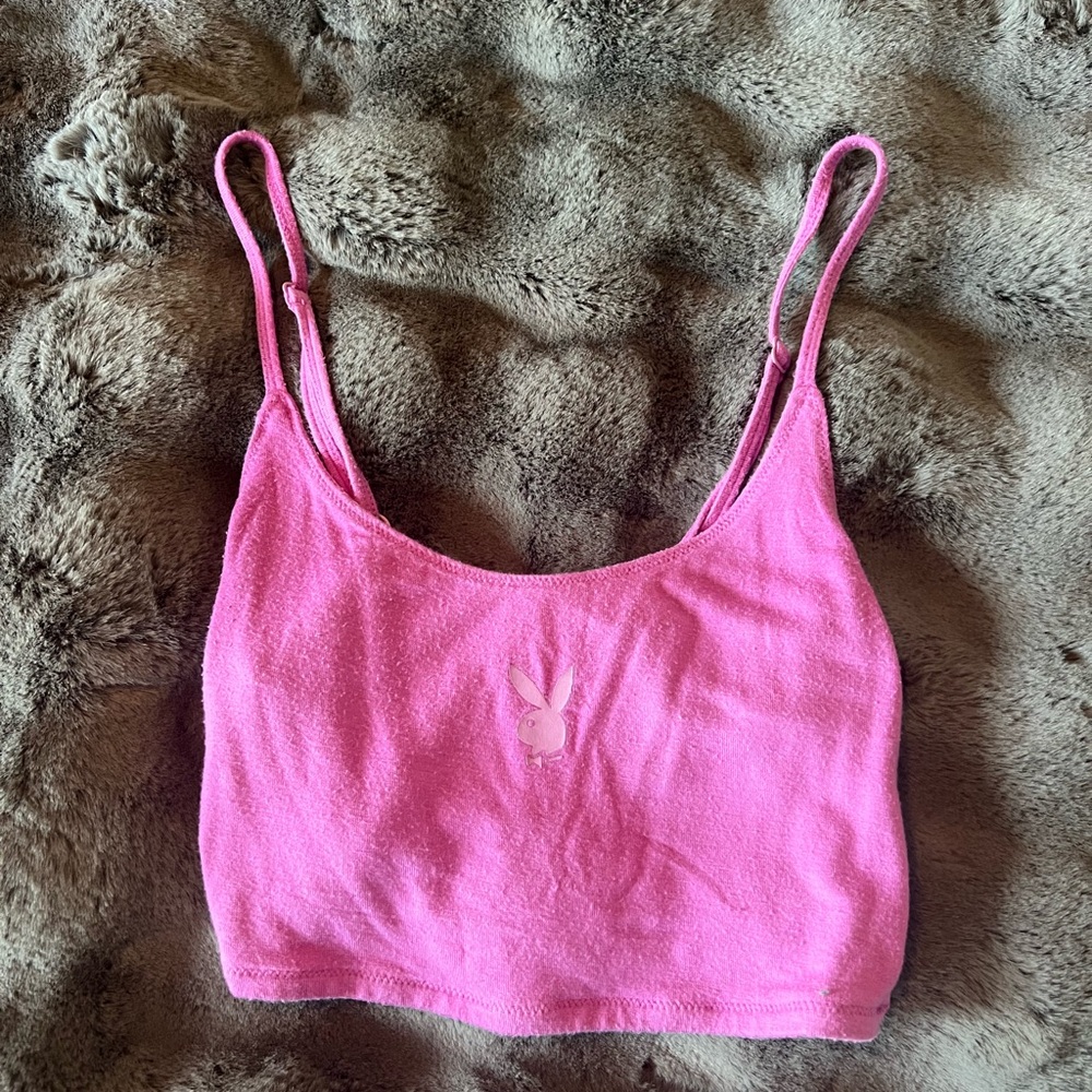 Pink Tank Top with Bunny Logo